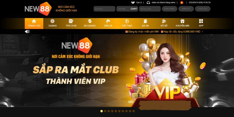 Chiêm ngưỡng giao diện new88 đặc sắc